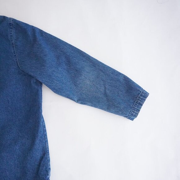 Vintage Northcrest Blue Denim Leaf Leaves Applique Button Cotton Jacket 18/20 - Picture 13 of 15